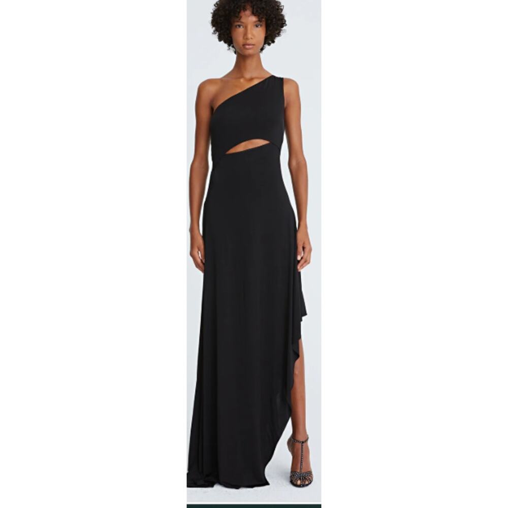 NWT Halston Clara Jersey Cascade Slit Gown Sz 8 Sold out!